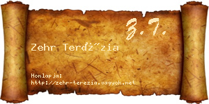 Zehr Terézia névjegykártya